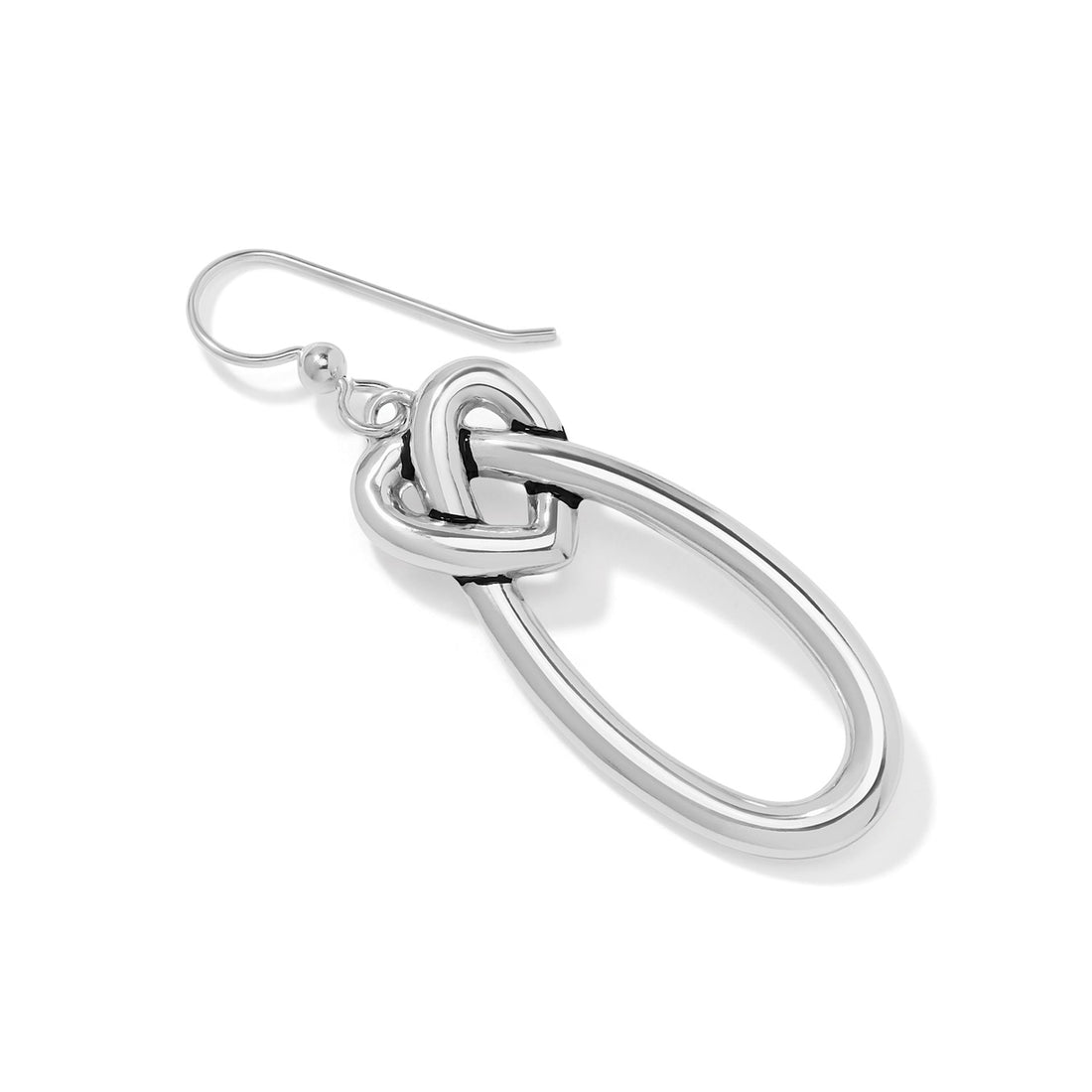 Brighton | Interlok Linked Hearts French Wire Earrings-Silver