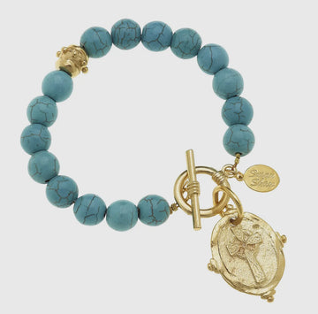 Susan Shaw | Turquoise Italian Intaglio Bracelet