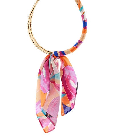 Bead and Scarf Necklace