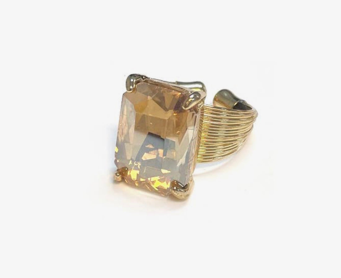 Rectangle Sparkle Ring
