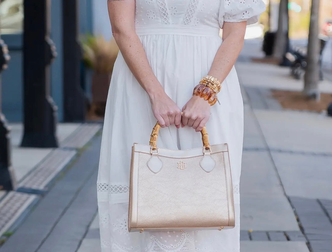 Caroline Hill | Palmer Tote-Woven Gold