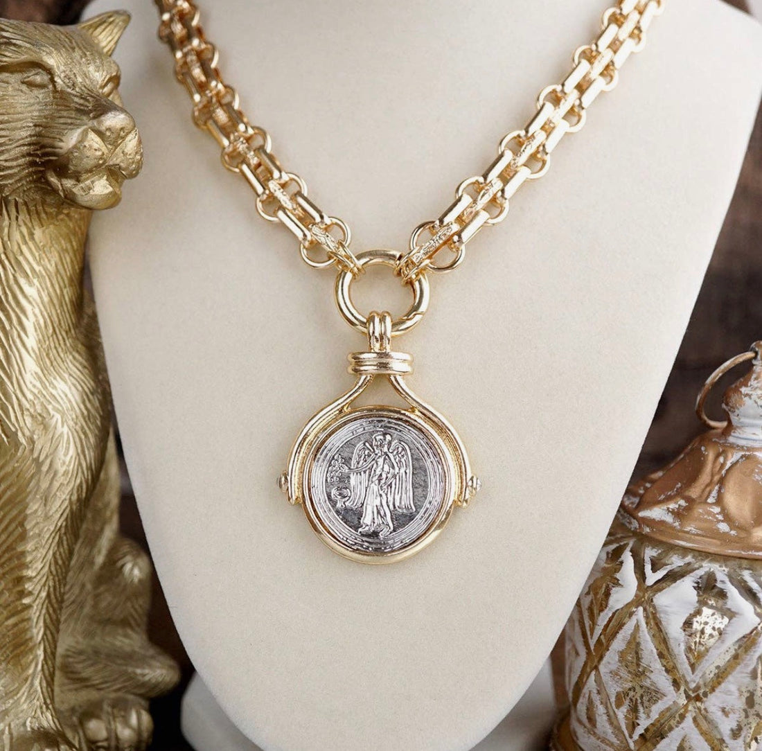 Gilded Keepsake Coin Necklace