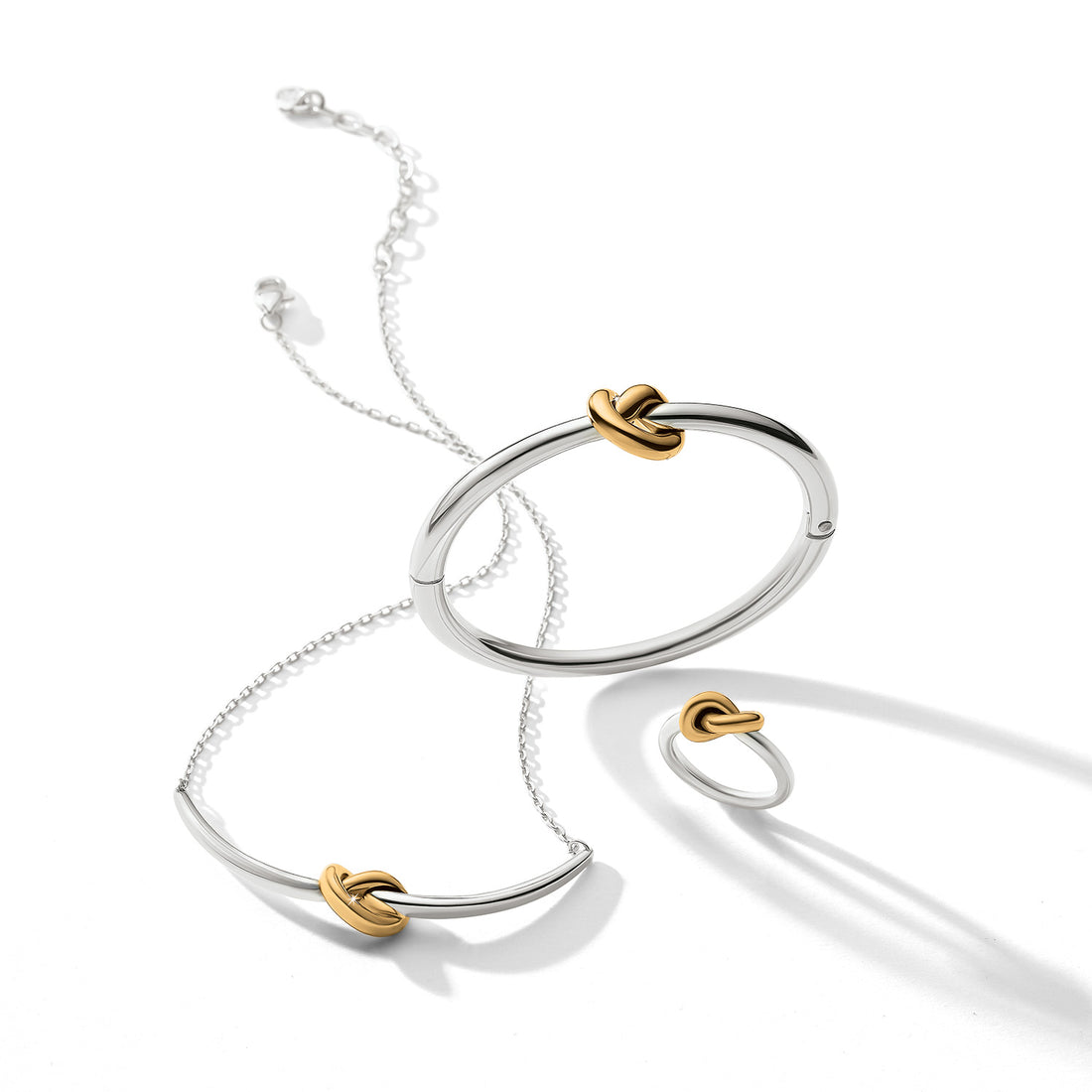 Brighton | Interlok Single Knot Hinged Bangle-Two Tone