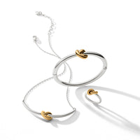 Brighton | Interlok Single Knot Hinged Bangle-Two Tone