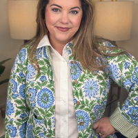 Quilted Jacket-Blue Floral