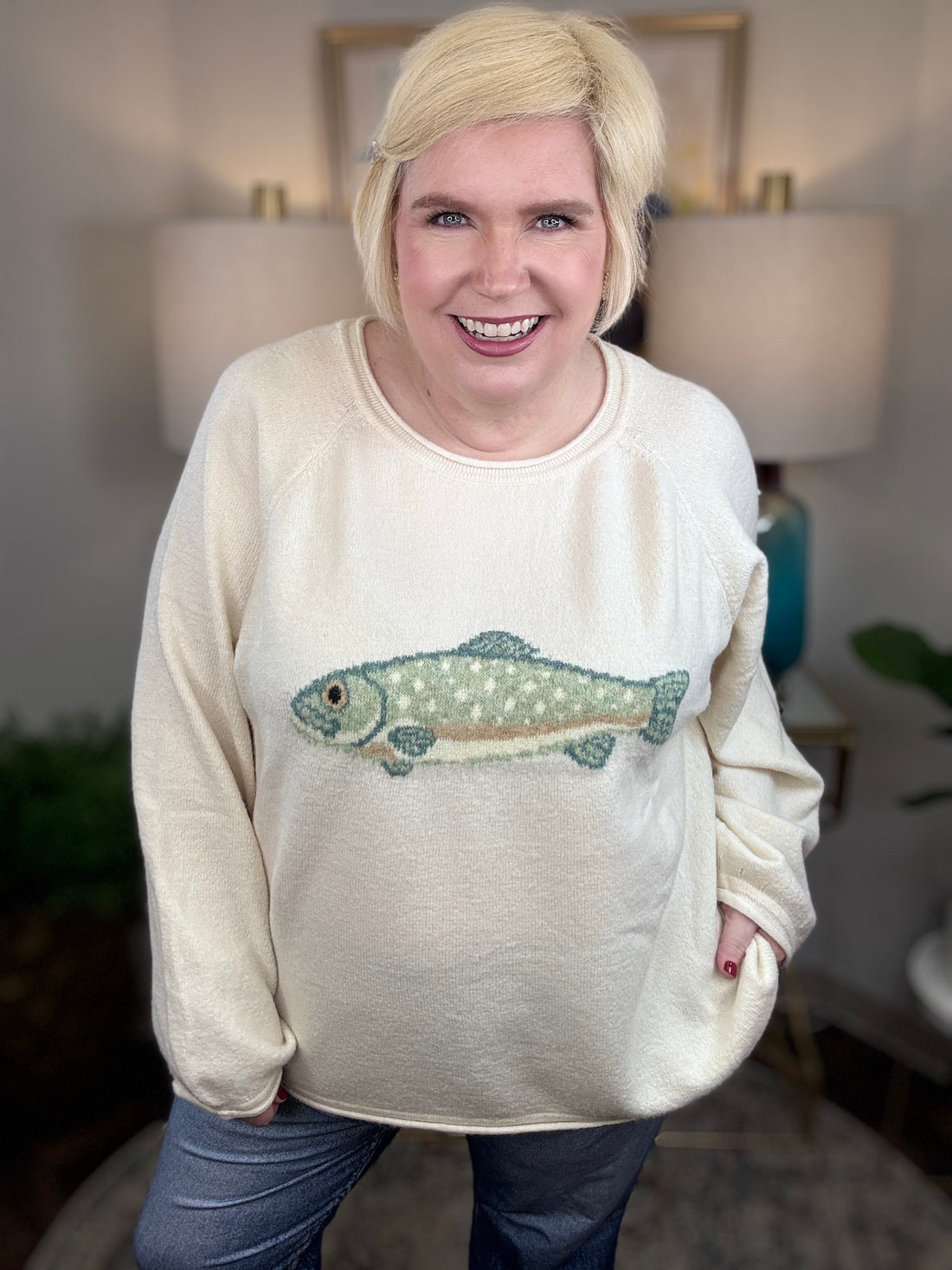 Fishing For Compliments Curvy Sweater