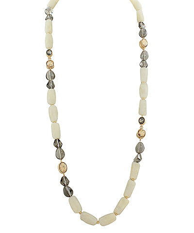Long Beaded and Crystal Necklace-2 Colors - The Shoppes at Coldwater