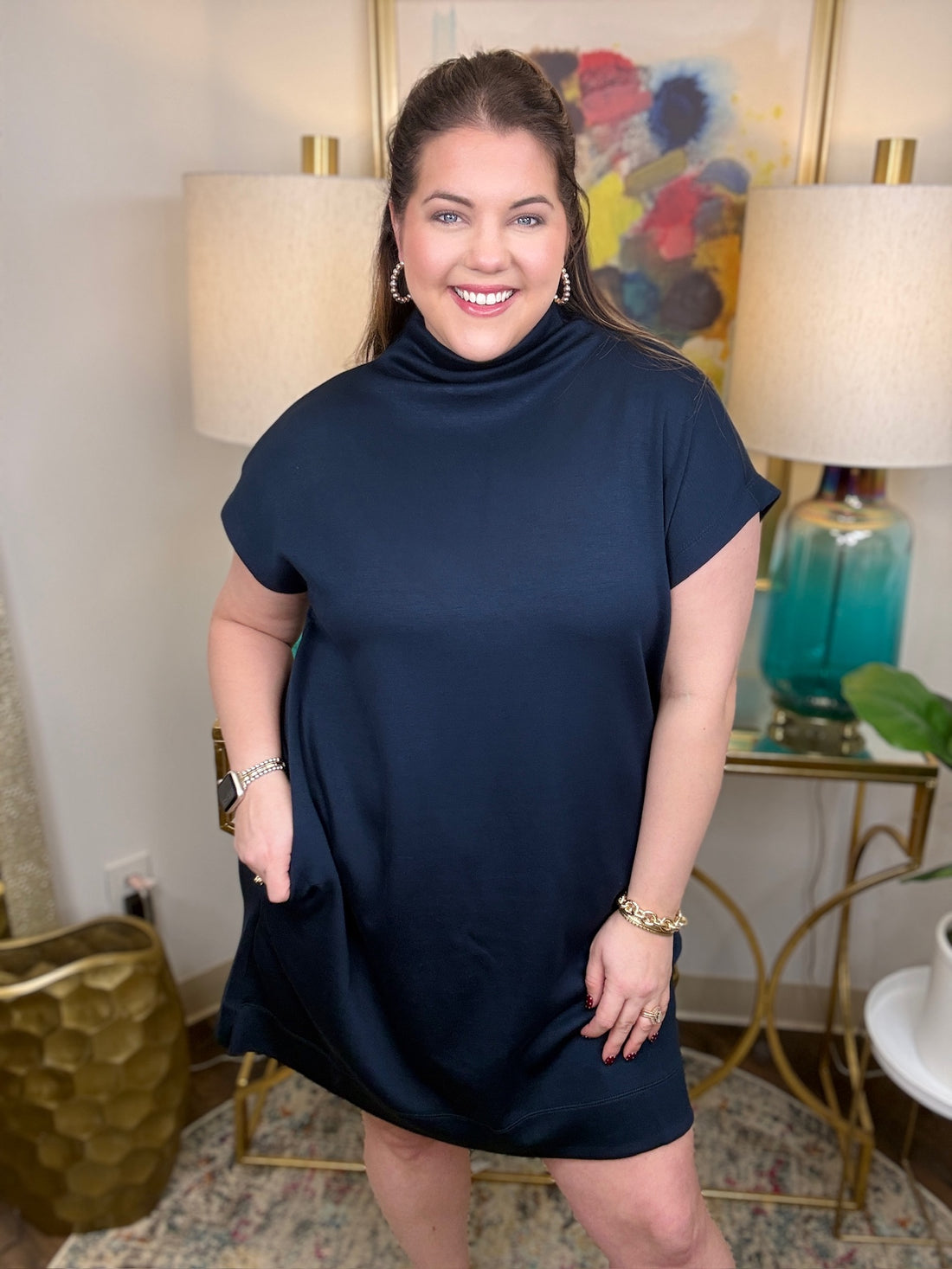 Strike It Rich Curvy Dress-Red