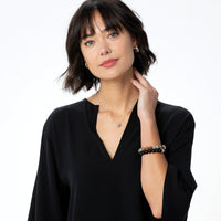 Brighton | Neptune's Rings Black Agate Stretch Bracelet
