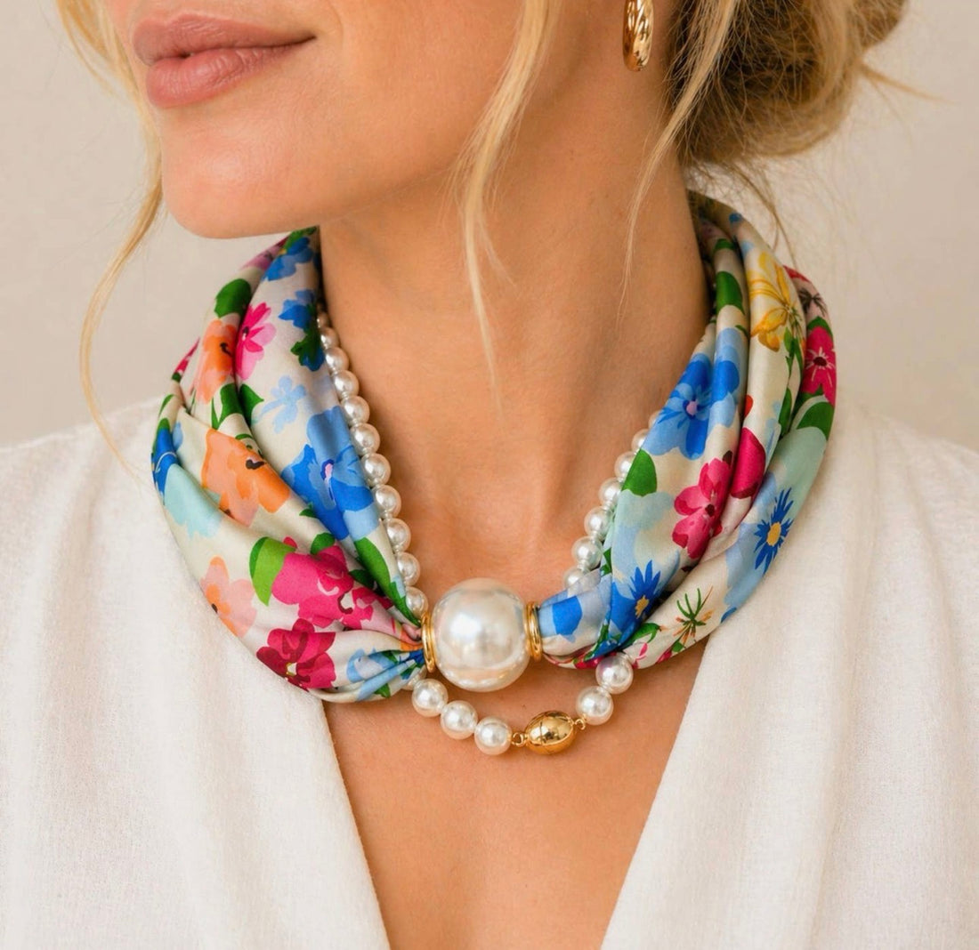 Luxe Pearl Scarf Necklace