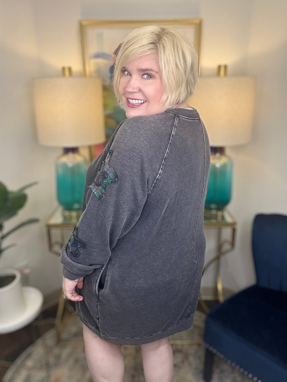 Stargazing Curvy Sweatshirt Dress