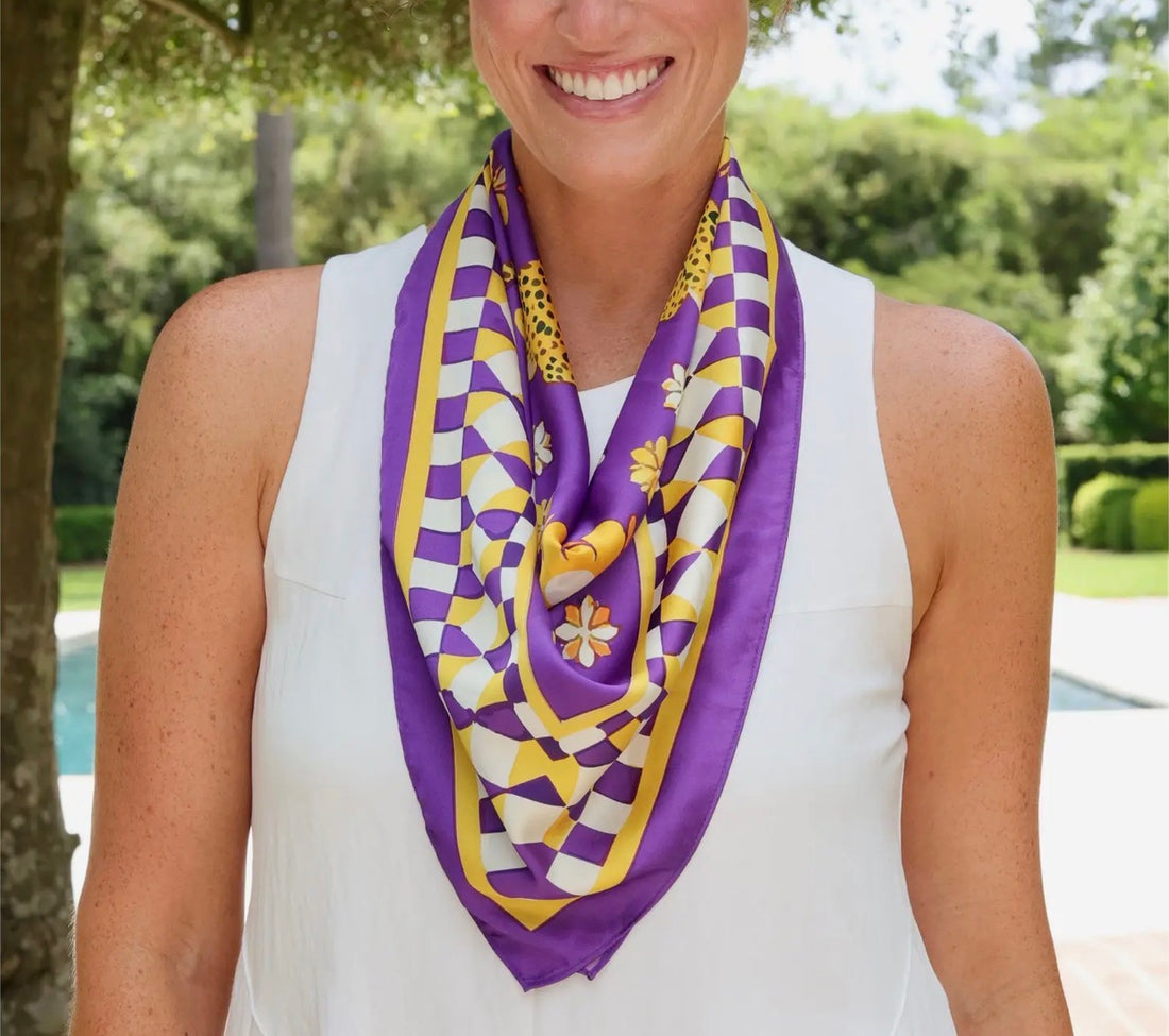 Caroline Hill | Hollis Scarf-Purple/Gold