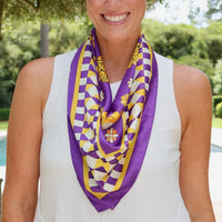 Caroline Hill | Hollis Scarf-Purple/Gold