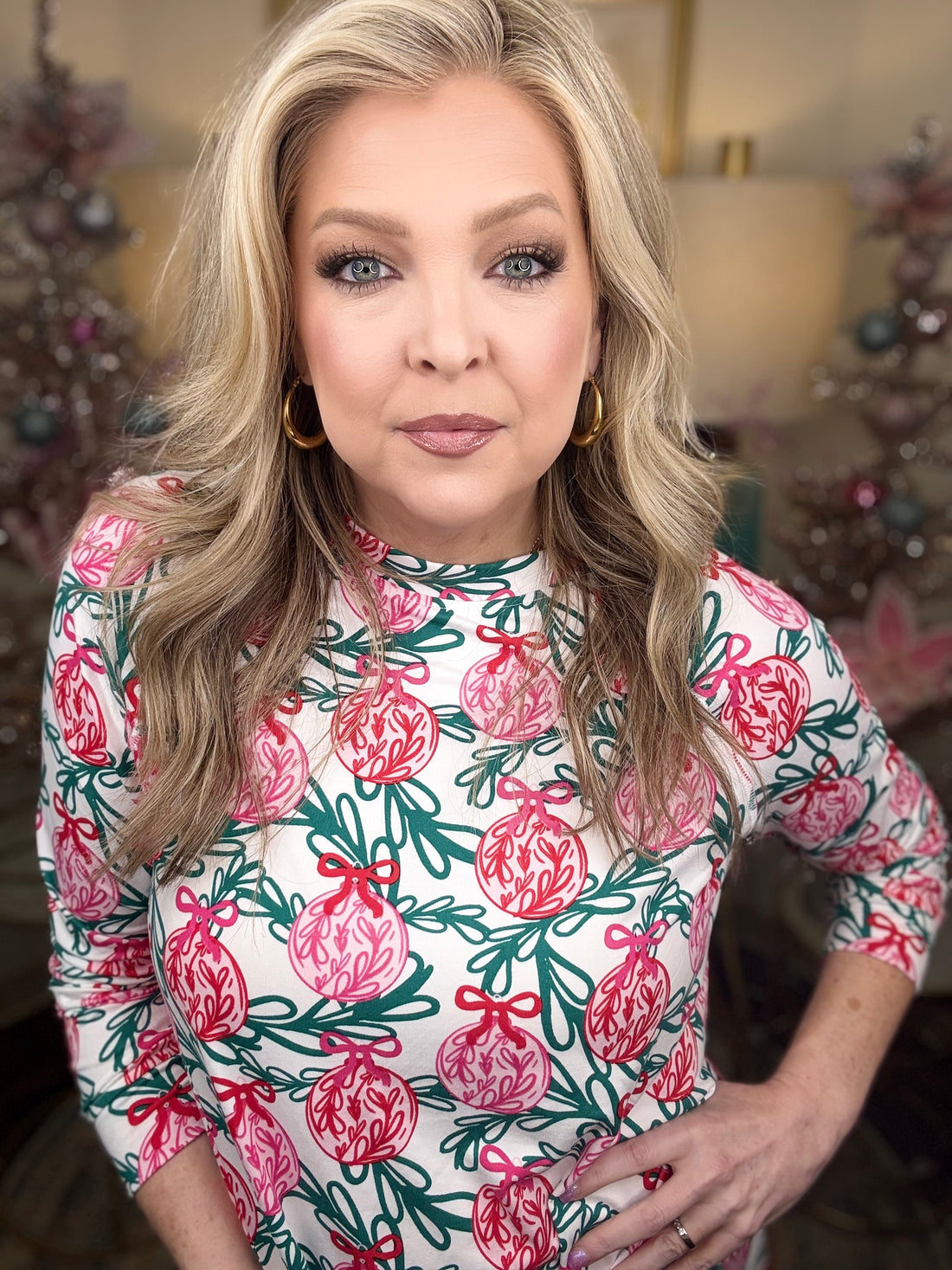 Mary Square Pajamas-Sleigh All Day