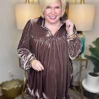 Mocha Sheen Curvy Dress