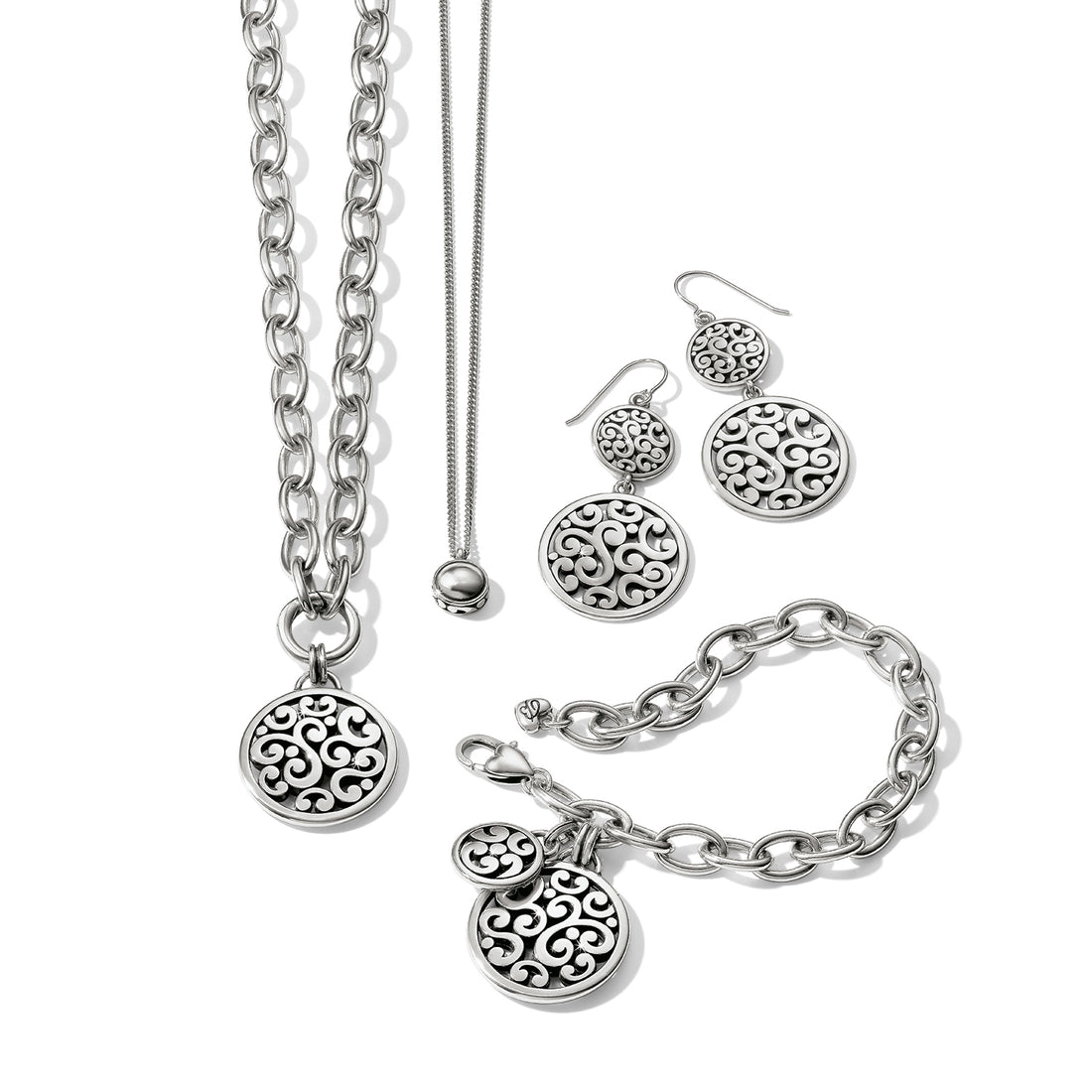 Brighton | Contempo Medallion Duo French Wire Earrings-Silver