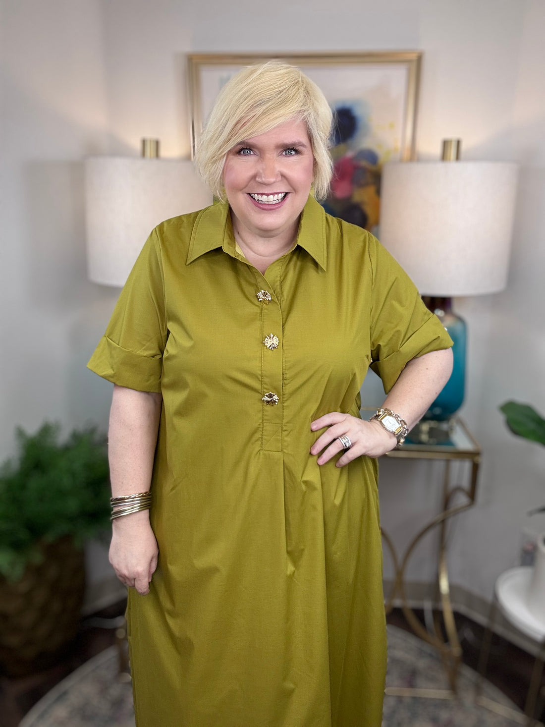 Charmed Life Dress-Martini Olive
