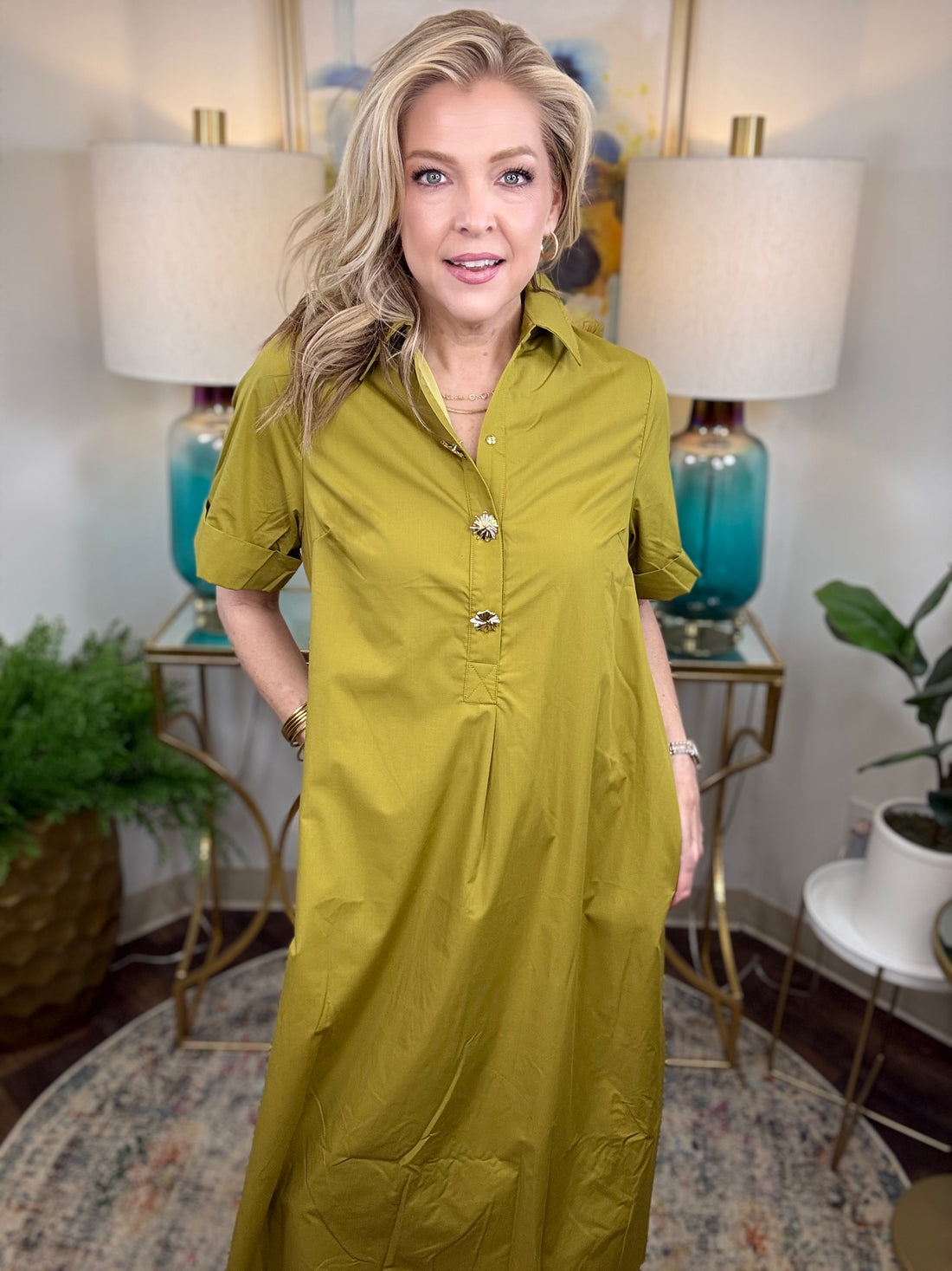 Charmed Life Dress-Martini Olive