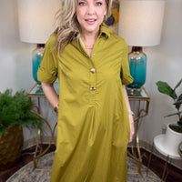 Charmed Life Dress-Martini Olive