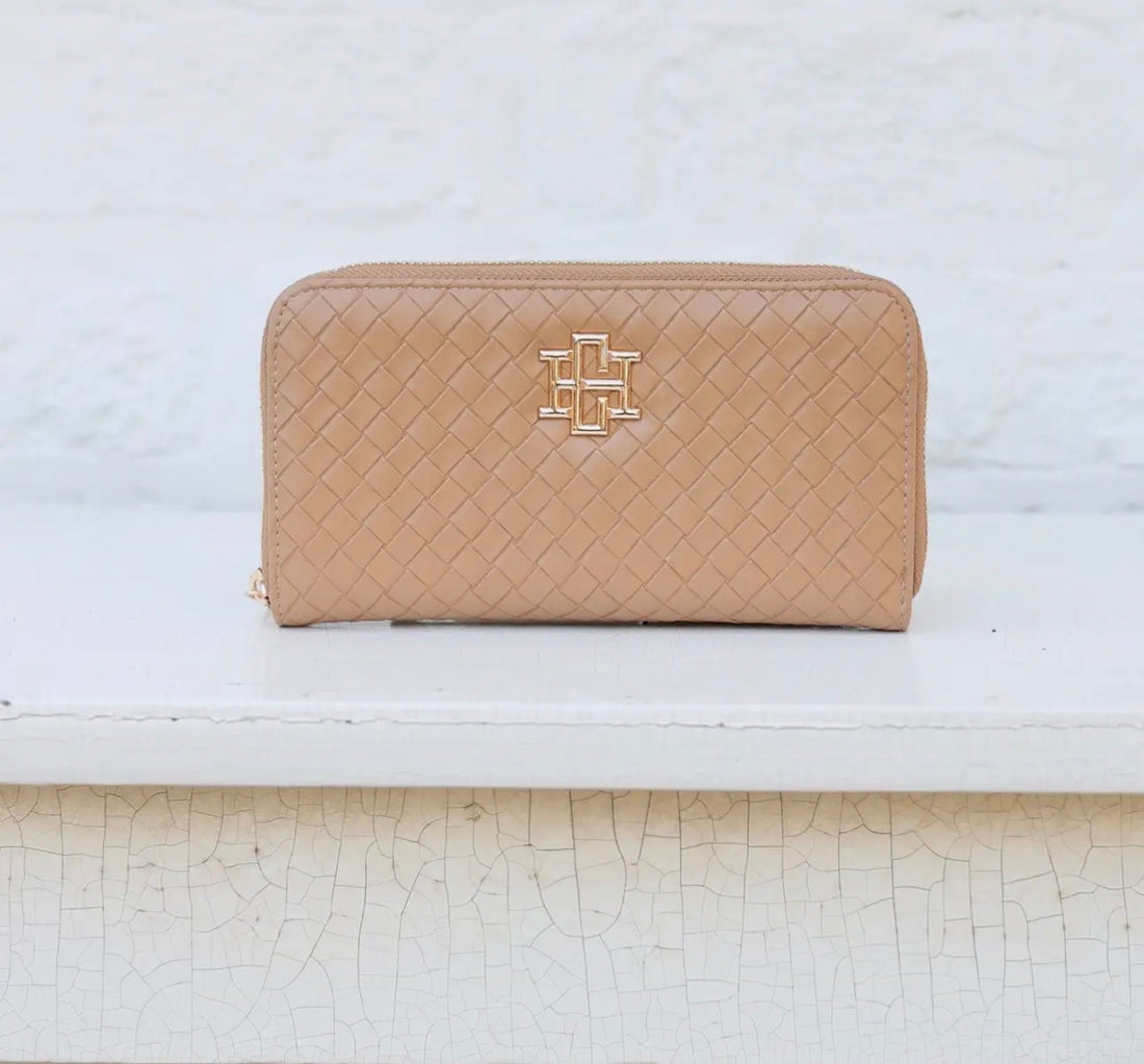 Caroline Hill | Penelope Wallet-Woven Tan