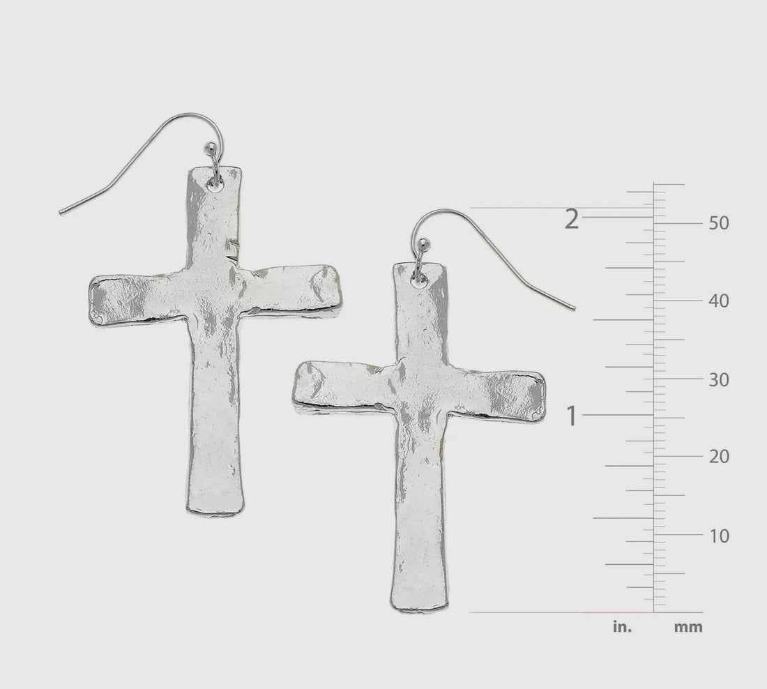 Susan Shaw Silver Cross Earrings