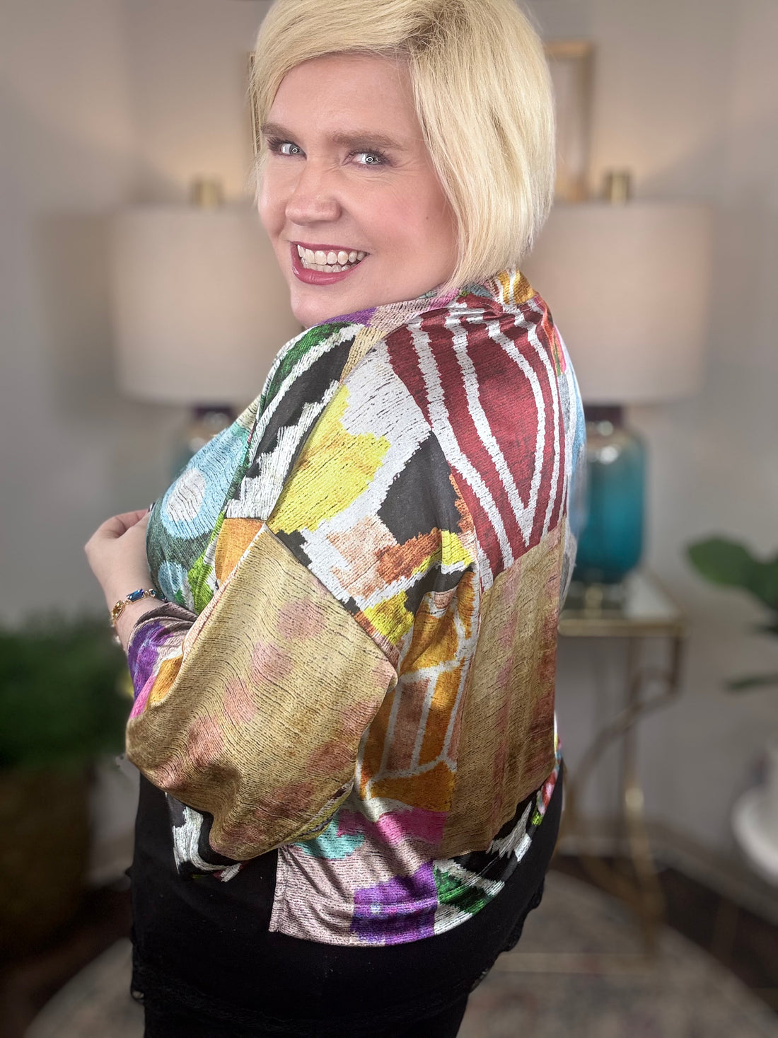 Shannon Passero | Effie Velvet Topper-Nomad Print