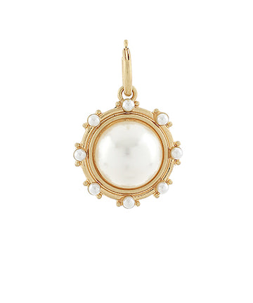 Dome Shape Pearl Round Charm