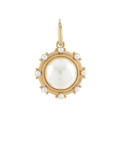 Dome Shape Pearl Round Charm