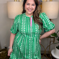 Mary Square Riley Dress-Green