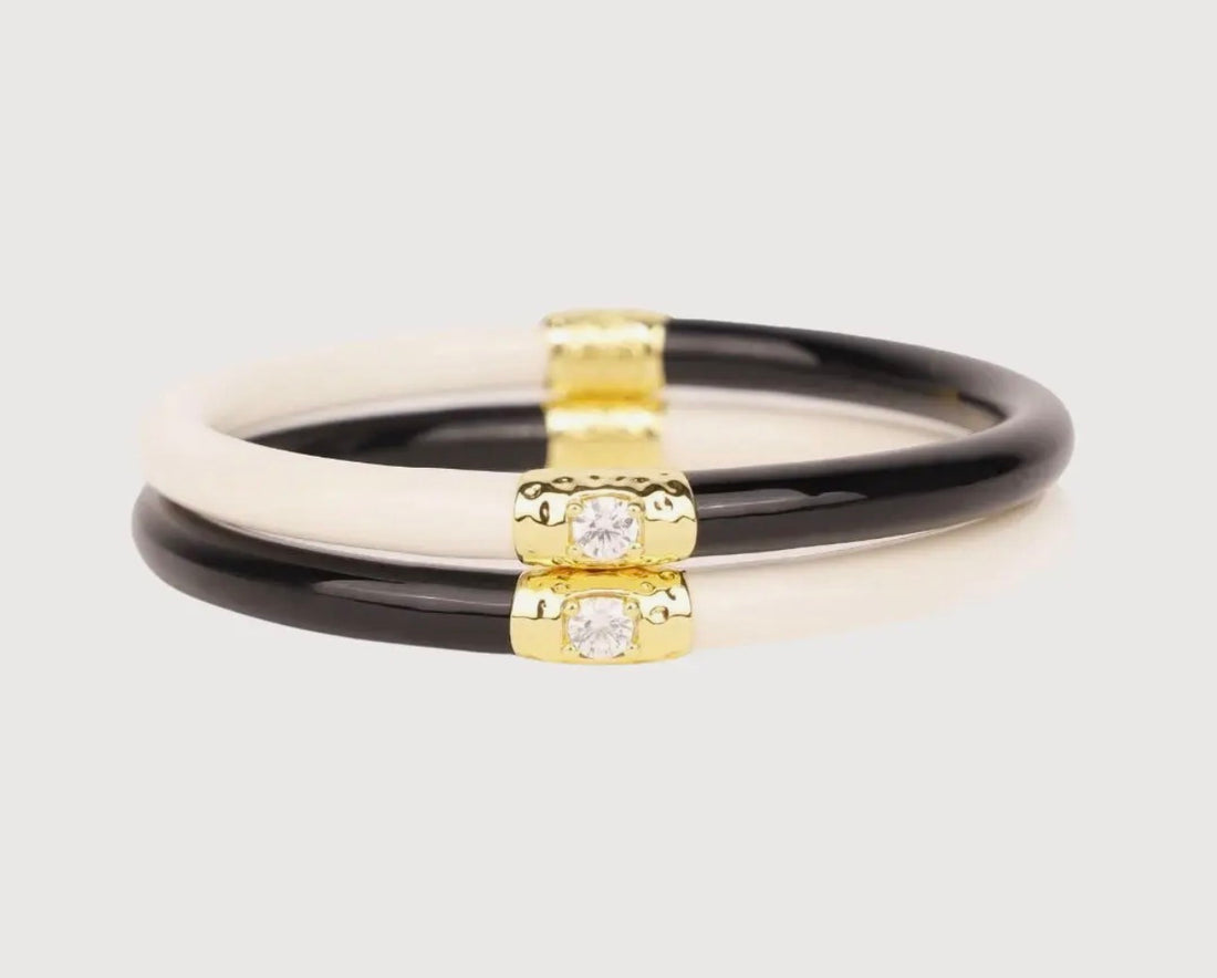 BuDhaGirl | Black/Ivory Yin & Yang All Weather
Bangles® (Awb®)