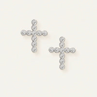 Natalie Wood | Legacy Cross Stud Earrings-Silver