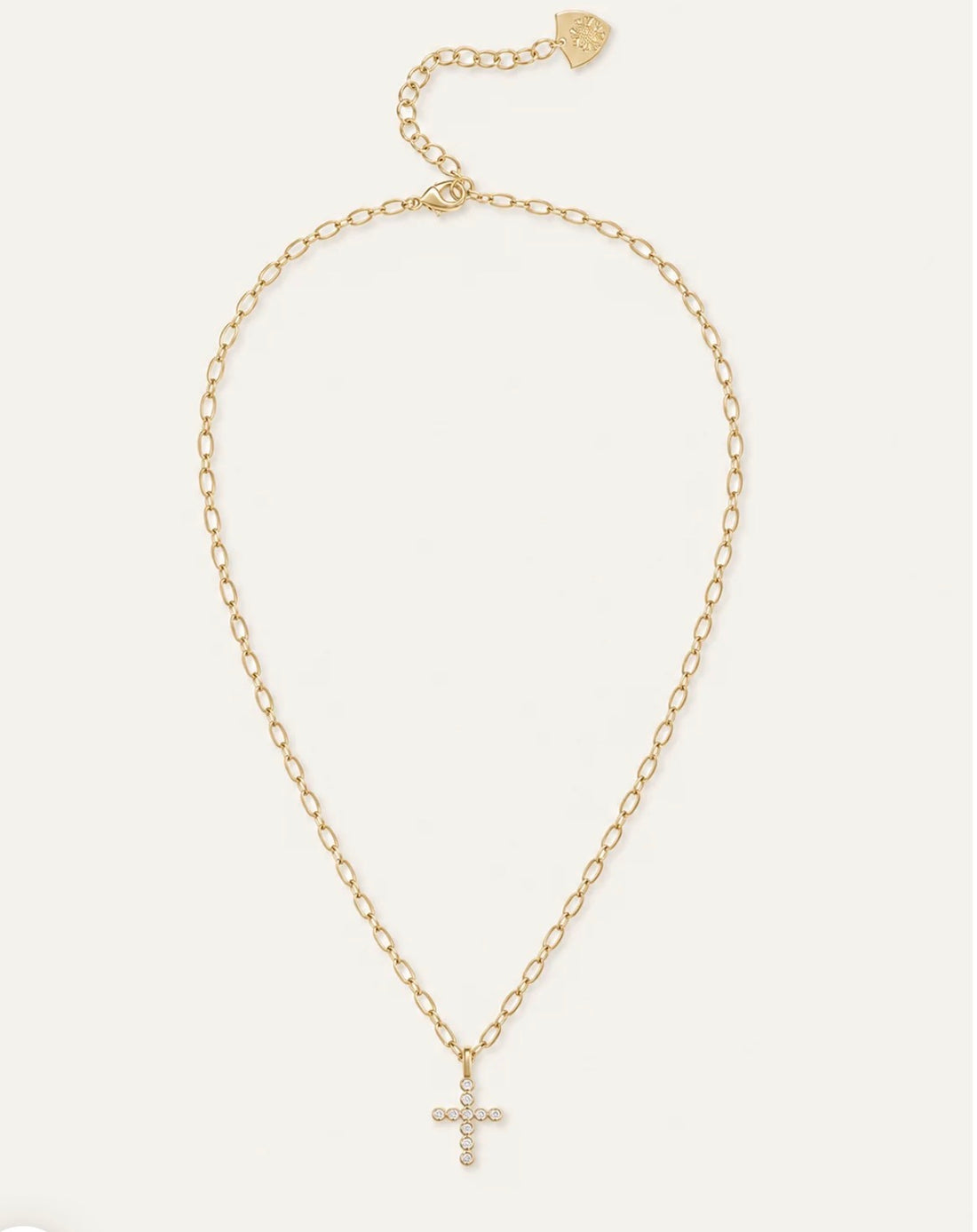Natalie Wood | Legacy Cross Drop Necklace-Gold