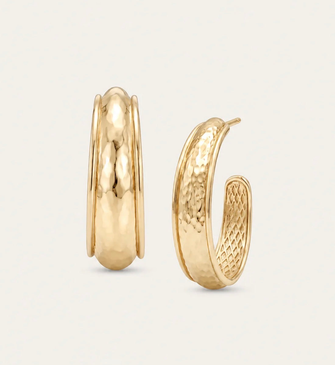 Natalie Wood | Reflection Hoop Earrings-Gold