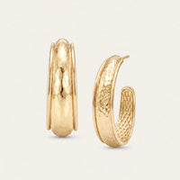 Natalie Wood | Reflection Hoop Earrings-Gold