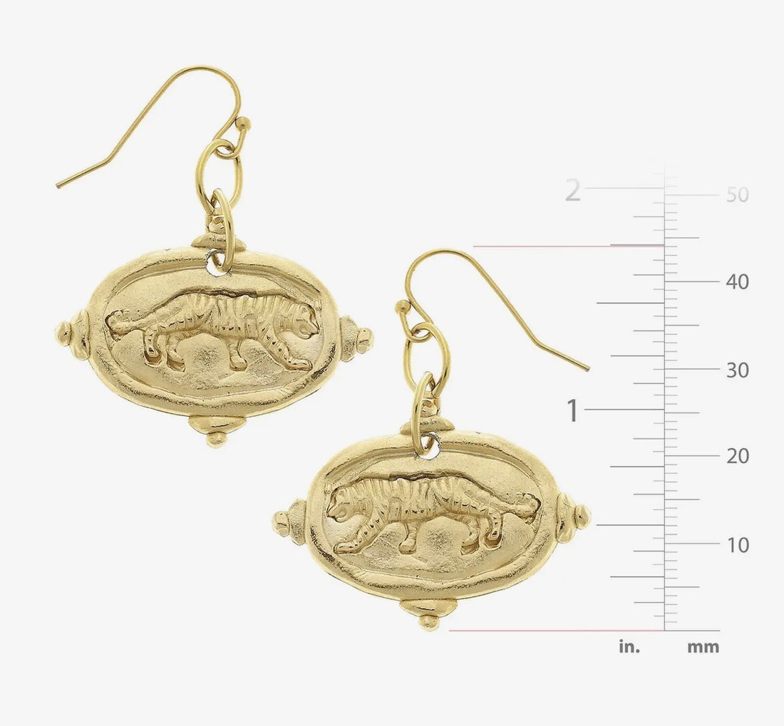 Susan Shaw | Gold Tiger Earrings
