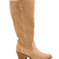 Corkys City Slicker Boots in sand faux suede