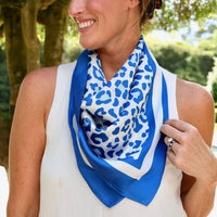 Caroline Hill | Meredith Spotted Scarf-Blue/White