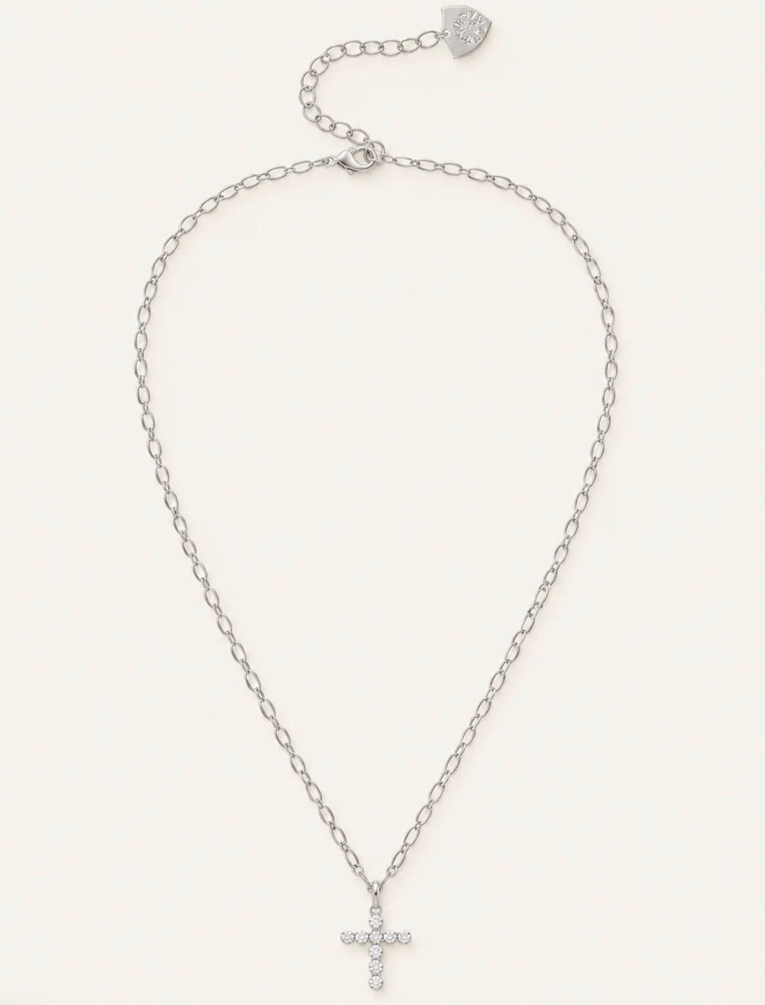 Natalie Wood | Legacy Cross Drop Necklace-Silver