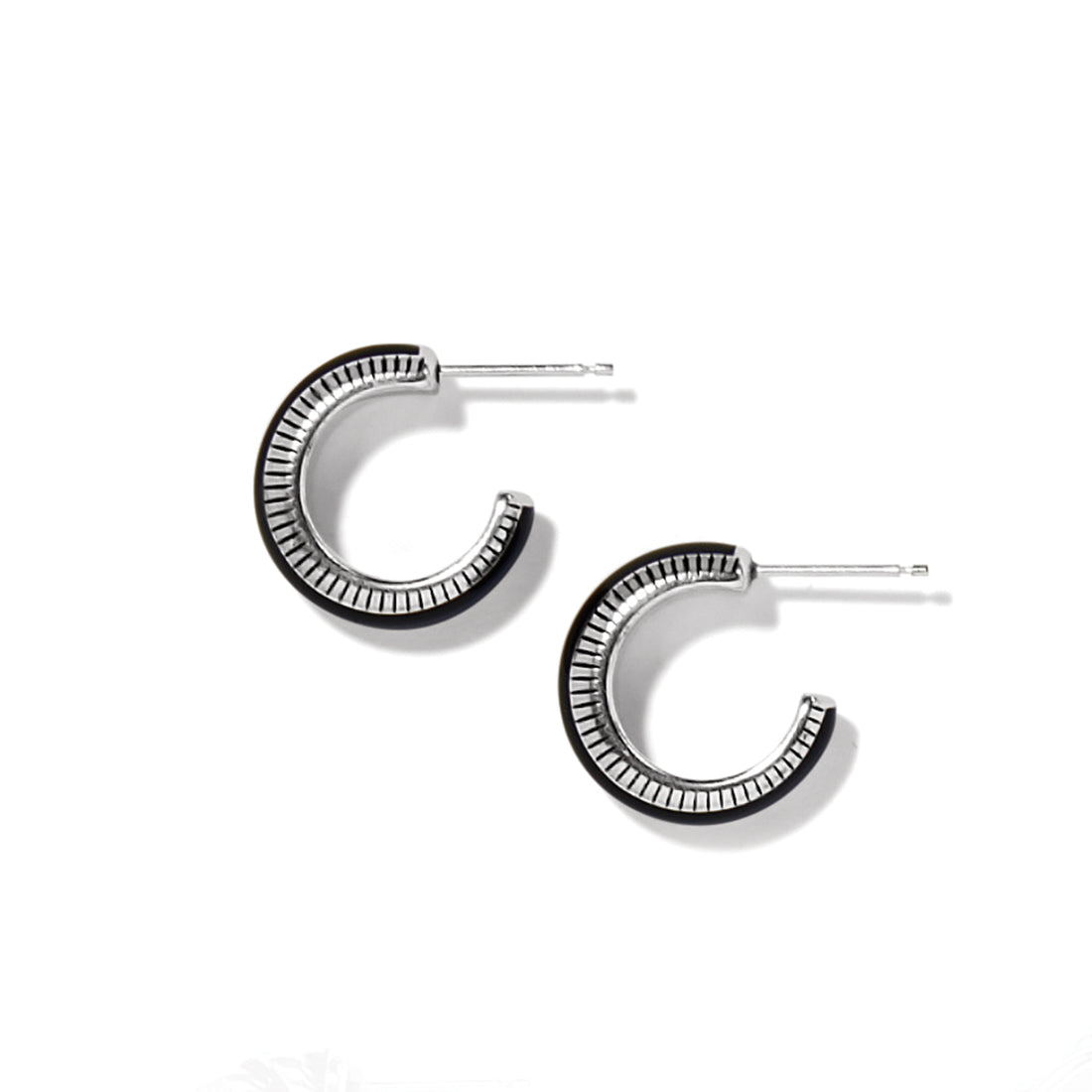 Brighton | Interlok Noir Small Hoop Earrings