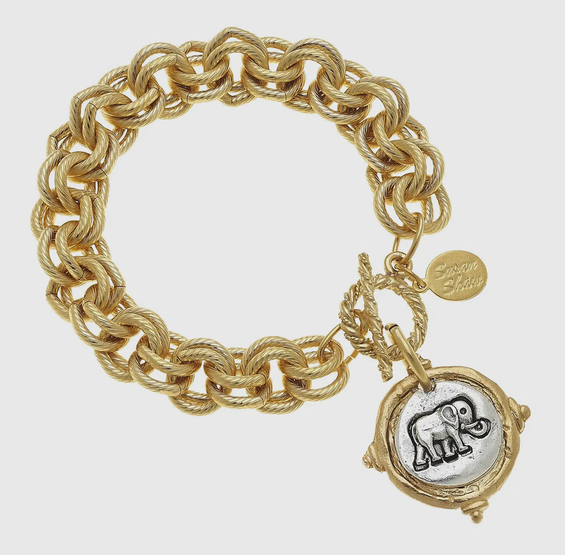 Susan Shaw | Elephant Bracelet-2 Tone