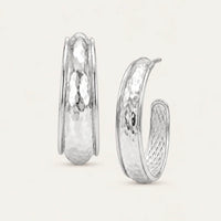 Natalie Wood | Reflection Hoop Earrings-Silver