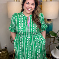 Mary Square Riley Dress-Green