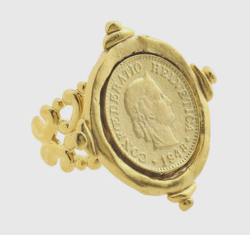Susan Shaw | Gold Coin Adjustable Ring