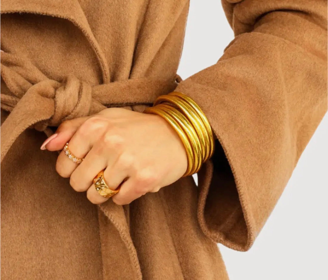 BuDhaGirl | Gold All Weather Bangles® (Set of 6) - Serenity