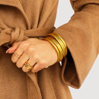 BuDhaGirl | Gold All Weather Bangles® (Set of 6) - Serenity