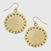 Susan Shaw Large Circle with Dots Earrings