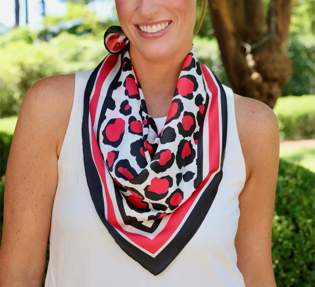 Caroline Hill | Meredith Spotted Scarf-Red/Black
