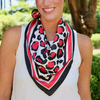 Caroline Hill | Meredith Spotted Scarf-Red/Black