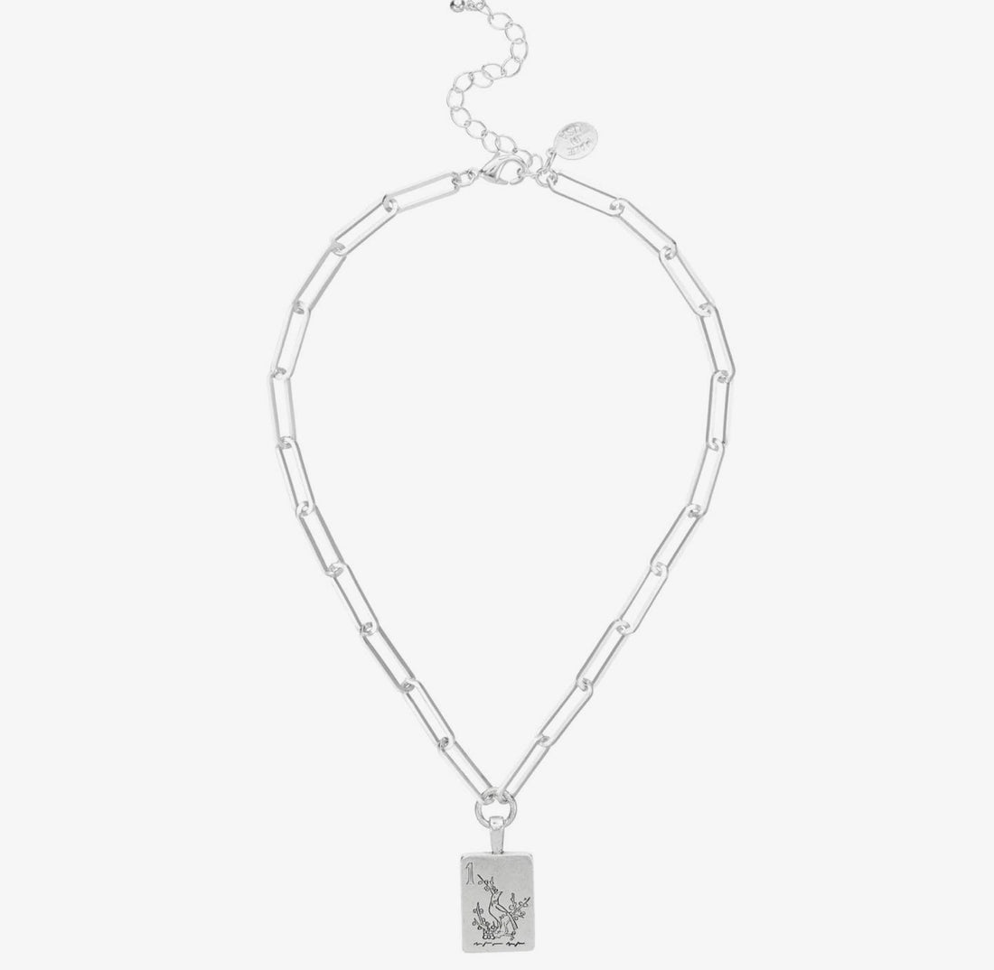 Susan Shaw | 1 Bam Bird Silver Mahjong Large Paperclip Necklace