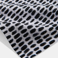 Close-up of a black and white patterned fabric